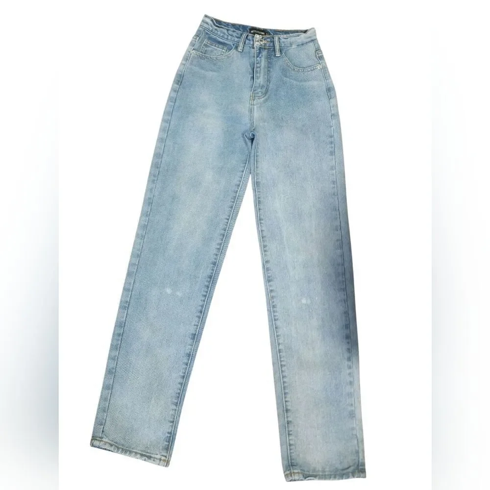 Pretty Little Thing High Waist Straight Leg Jeans